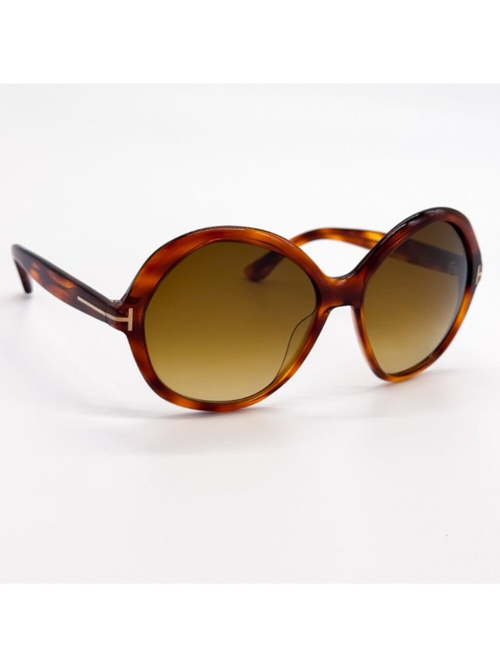 New Tom Ford Annabelle-02 TF1282 54F Round Oversized Women Havana Sunglasses Aut